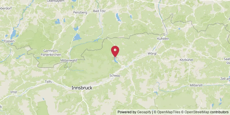 Map showing location at Achenkirch, Bezirk Schwaz, Austria