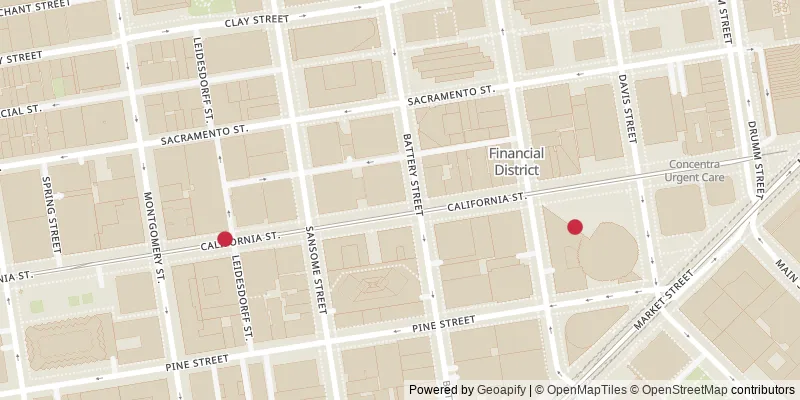 Map showing photo locations in South of Market, California, United States