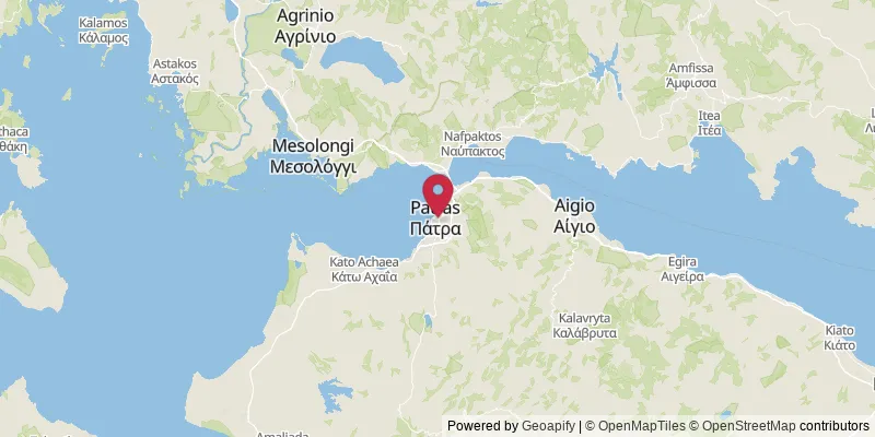 Map showing location at Municipal Unit of Patras, Achaia Regional Unit, Greece