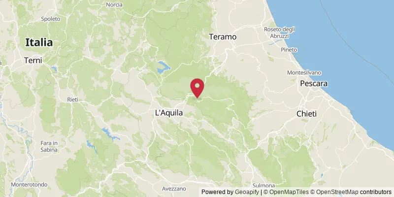 Map showing location at L'Aquila, Abruzzo, Italy