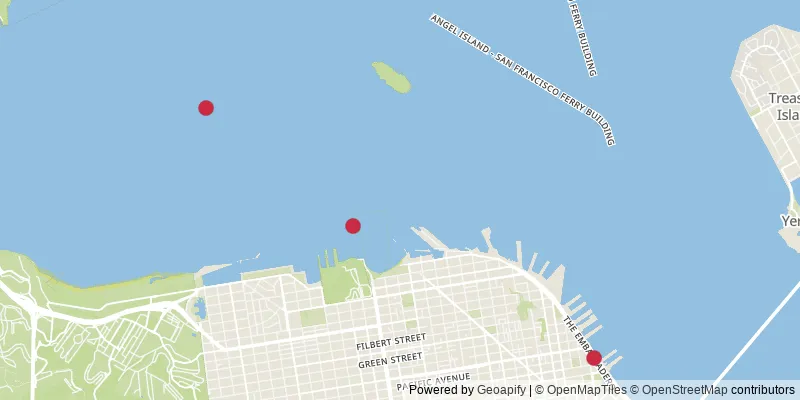Map showing photo locations in San Francisco and Telegraph Hill