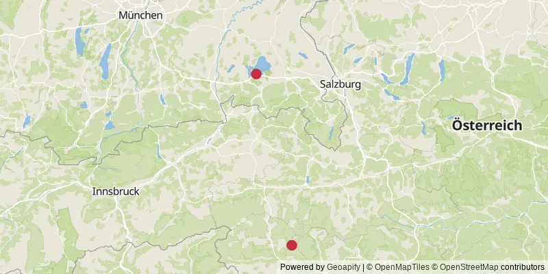 Map showing photo locations in Austria and Germany