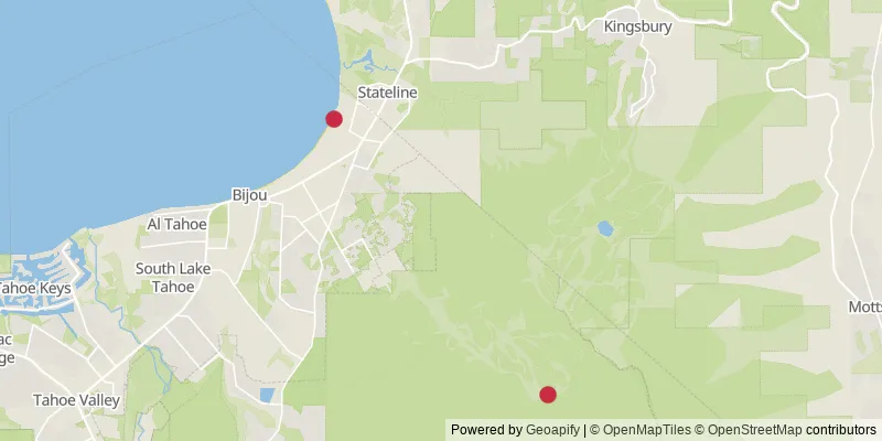 Map showing photo locations in El Dorado County and Bijou