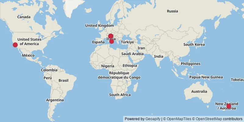 Map showing photo locations in Italy, Austria, Germany, and 2 other locations
