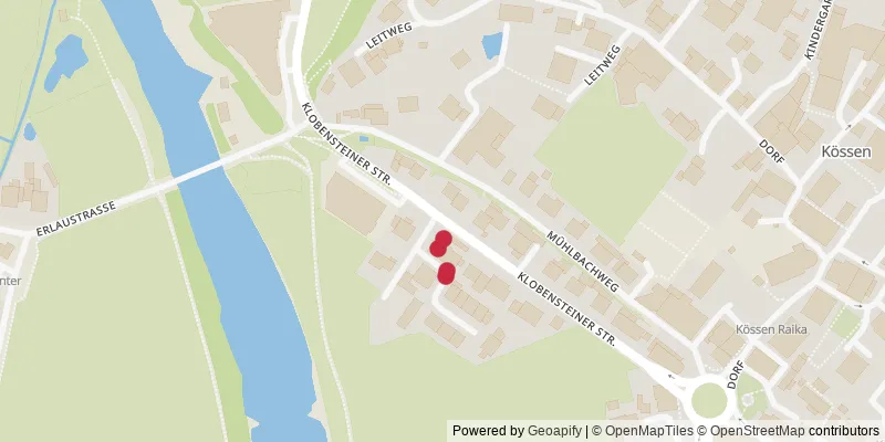 Map showing photo locations in Erlau, Bezirk Kitzbühel, Austria