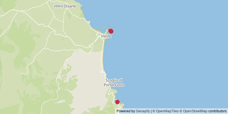 Map showing photo locations in Vieste, Foggia, Italy
