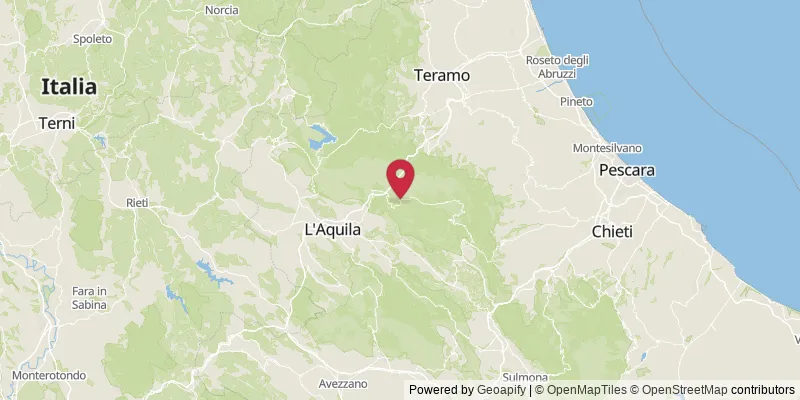 Map showing location at L'Aquila, Abruzzo, Italy