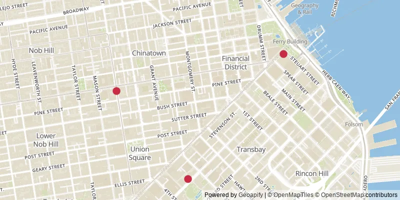 Map showing photo locations in South of Market and San Francisco
