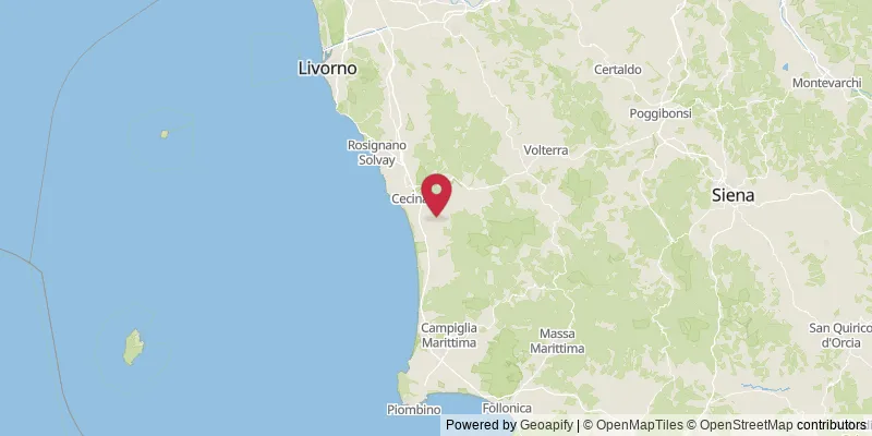 Map showing location at Bibbona, Livorno, Italy