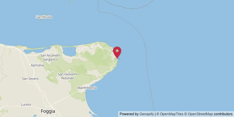 Map showing location at Vieste, Foggia, Italy