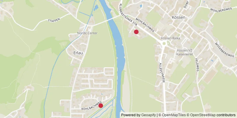 Map showing photo locations in Erlau, Bezirk Kitzbühel, Austria