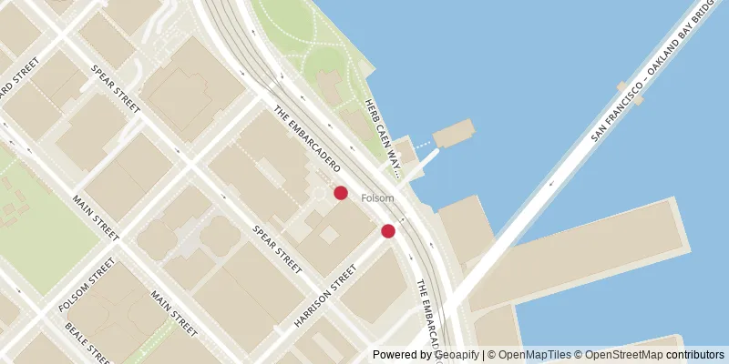 Map showing photo locations in South of Market, California, United States