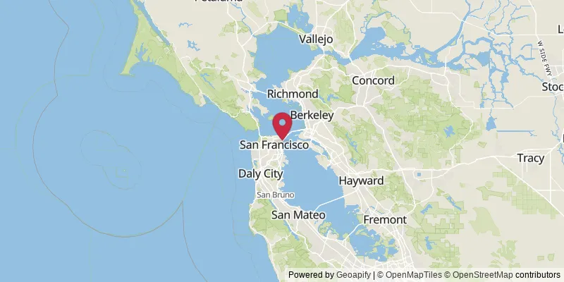 Map showing location at South of Market, California, United States