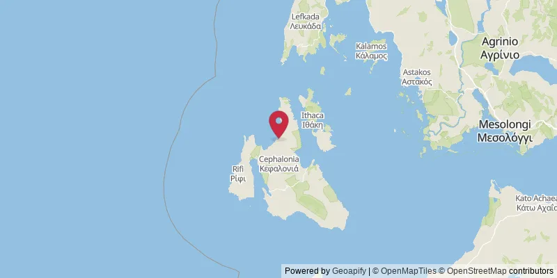 Map showing location at Divarata, Kefallonia Regional Unit, Greece