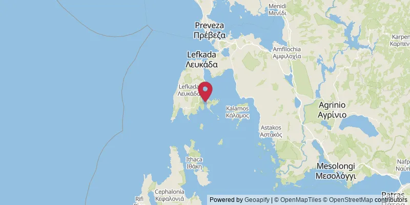 Map showing location at Poros, Lefkada Regional Unit, Greece