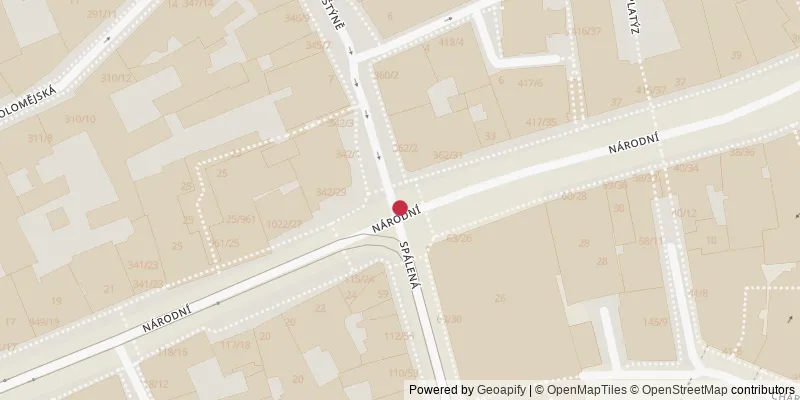 Map showing photo locations in Střešovice, Prague, Czechia