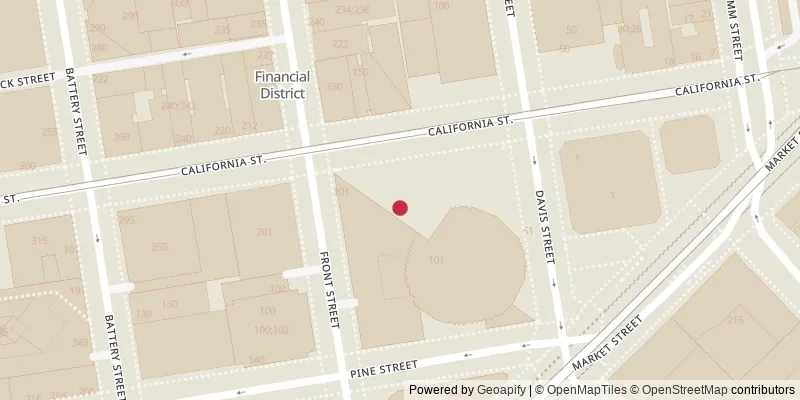 Map showing photo locations in South of Market, California, United States